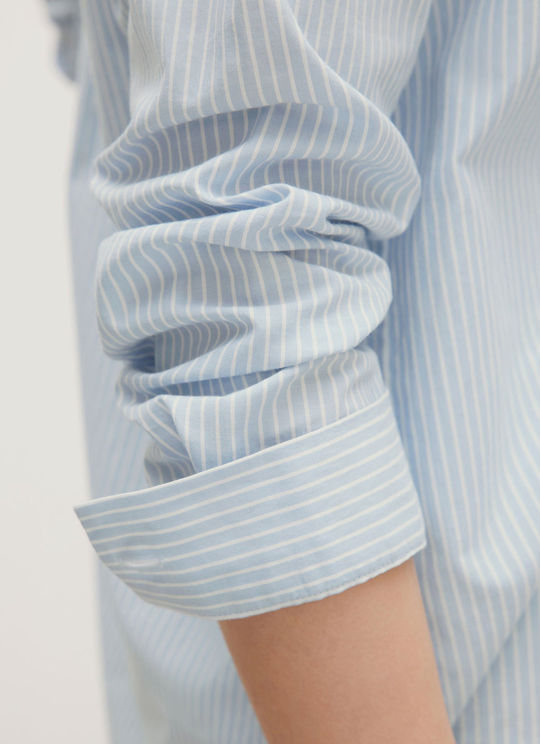 Women's Cotton Shirt in Light Blue/White