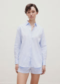 Women's Relaxed Poplin Shirt in Pastel Blue