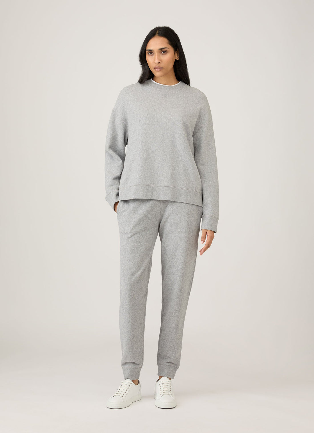 Women's Relaxed Loopback Sweatshirt in Grey Melange