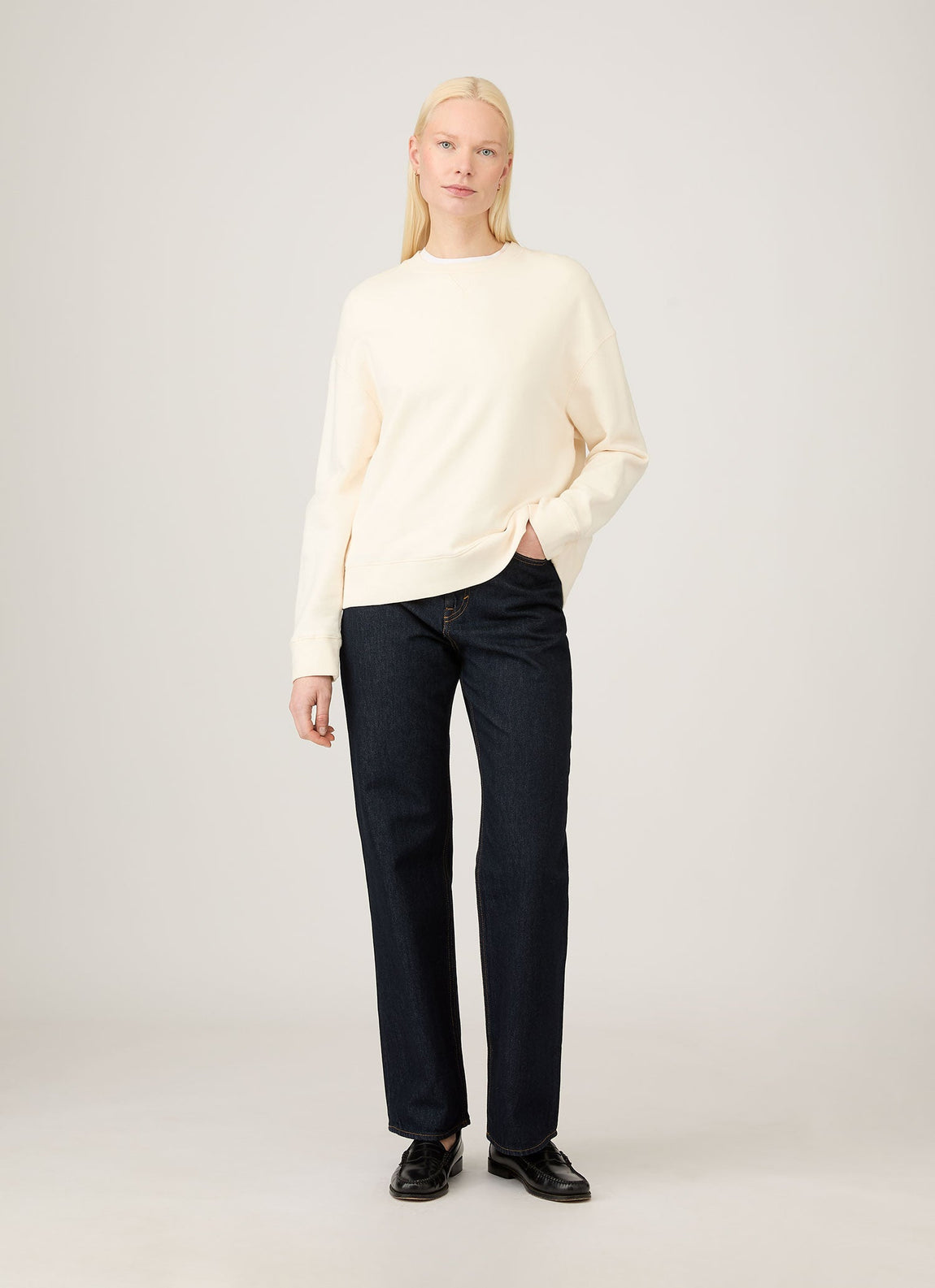 Women's Relaxed Loopback Sweatshirt in Undyed