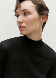 Women's Mock Neck Top in Black
