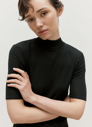 Women's Mock Neck Top in Black