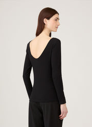 Women's Scoop Back Top in Black