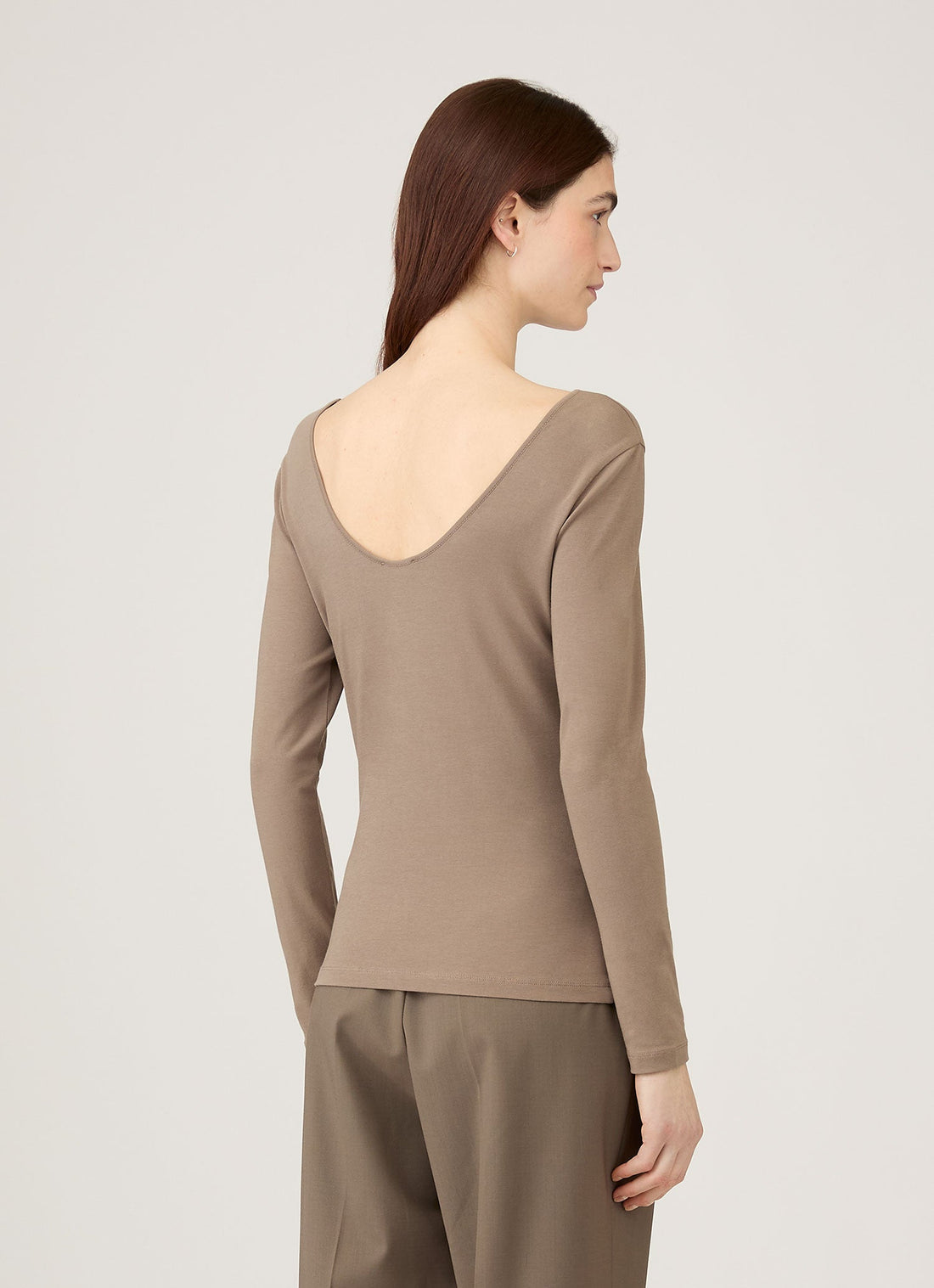 Women's Stretch Cotton Scoop Back Top in Cedar