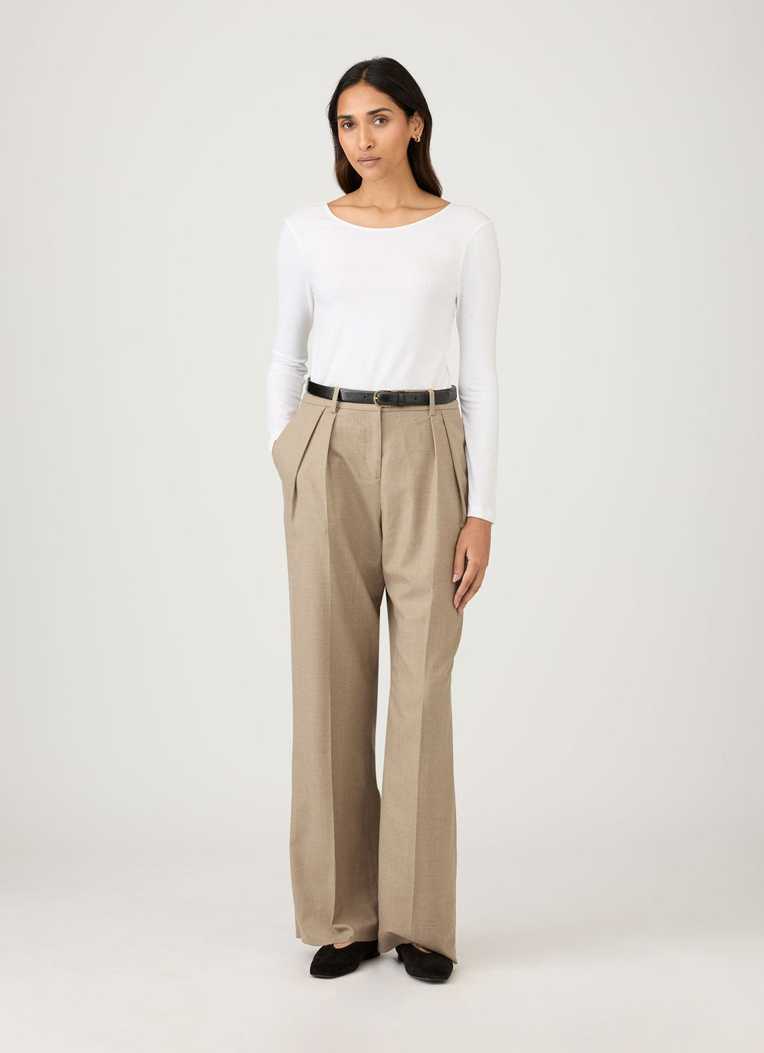 Women's Stretch Cotton Scoop Back Top in White