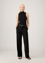 Women's Sleeveless High Neck Top in Black