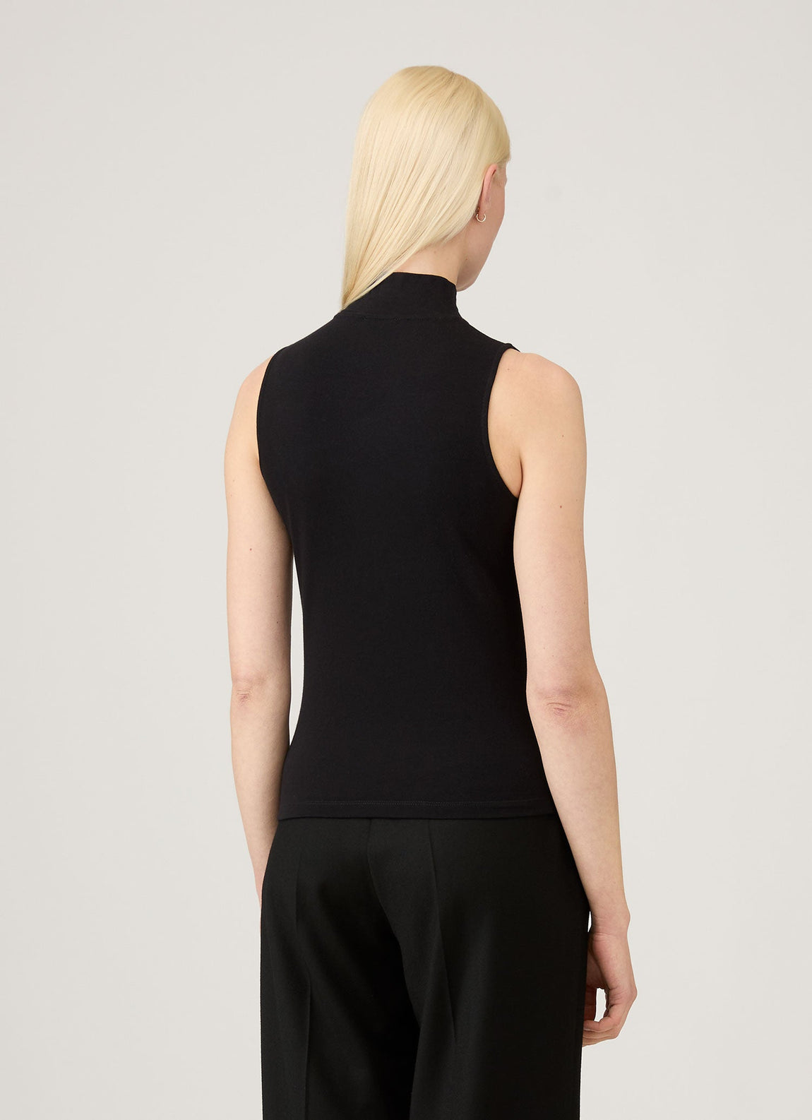 Women's Sleeveless High Neck Top in Black
