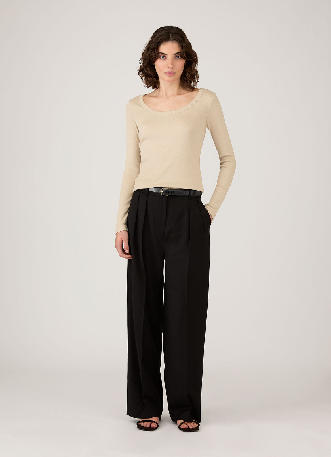 Women's Ribbed Scoop Neck T-shirt in Hazelwood