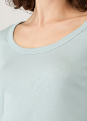 Women's Ribbed Scoop Neck T-shirt in Peppermint