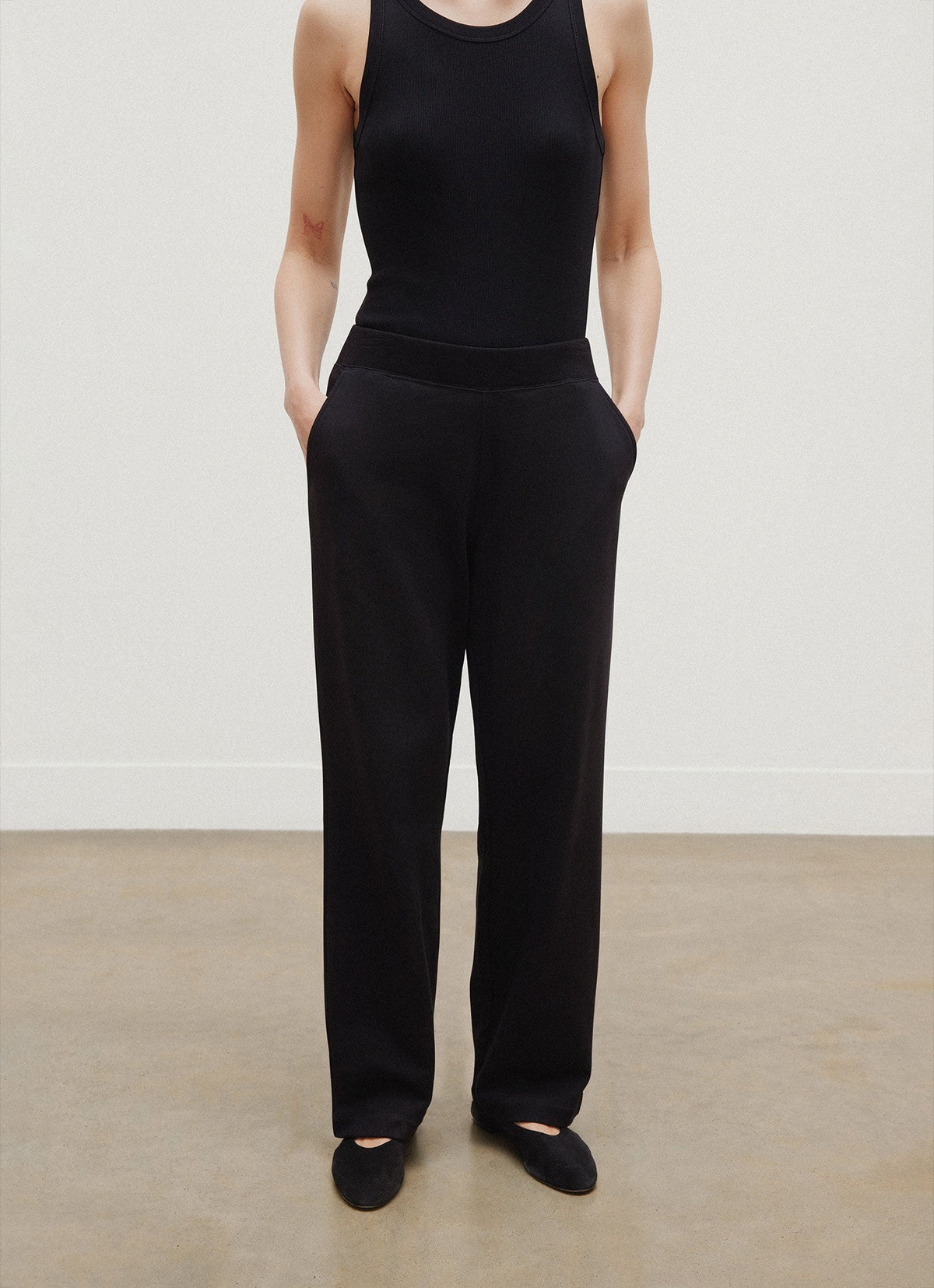 Women's Supima Loopback Sweatpants in Black