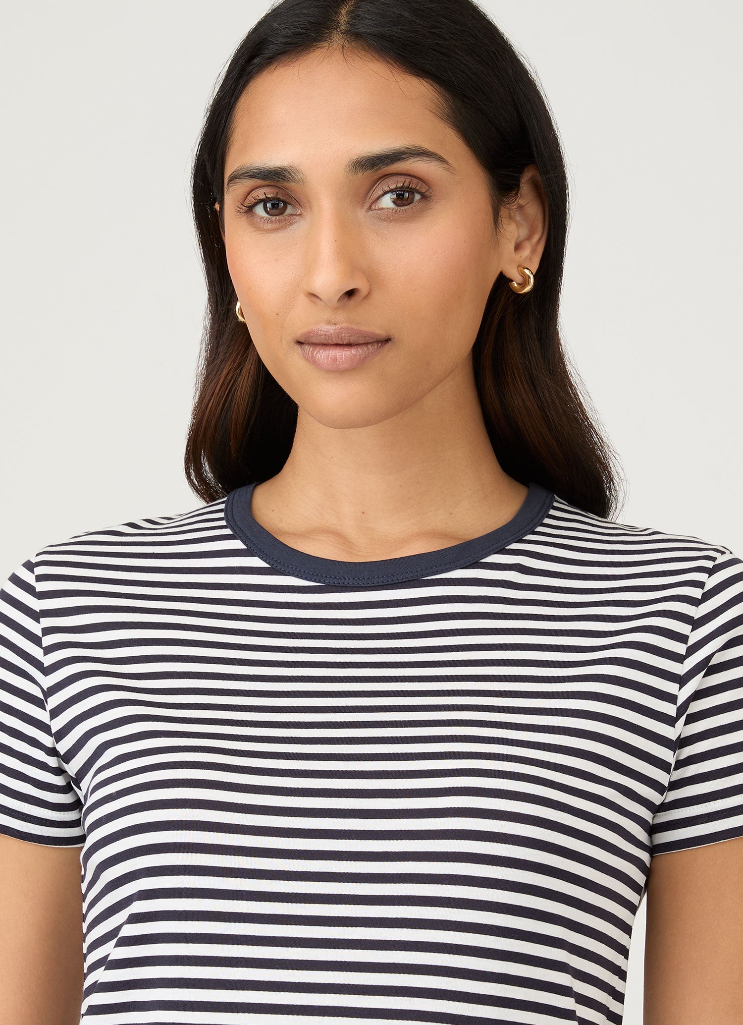 Women's Classic T-shirt in Navy/White English Stripe