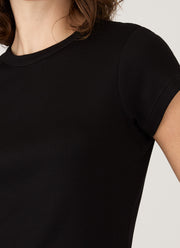 Women's Ribbed T-shirt in Black