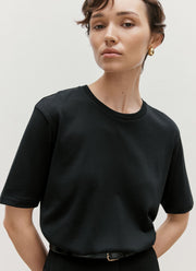 Women's Silk Cotton T-shirt in Black