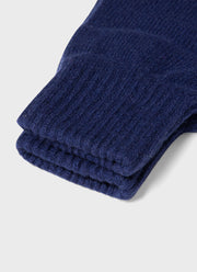 Cashmere Knitted Glove in Space Blue