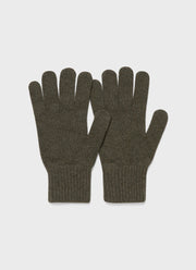 Cashmere Knitted Glove in Dark Moss