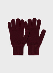 Cashmere Knitted Glove in Port