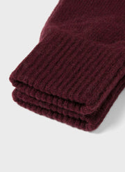 Cashmere Knitted Glove in Port