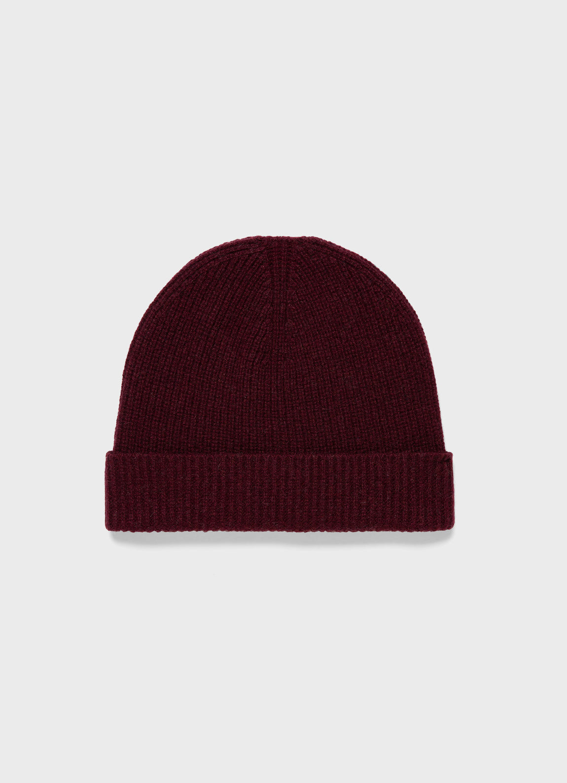 Cashmere Ribbed Hat in Port