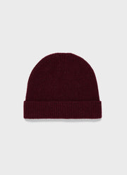 Cashmere Ribbed Hat in Port