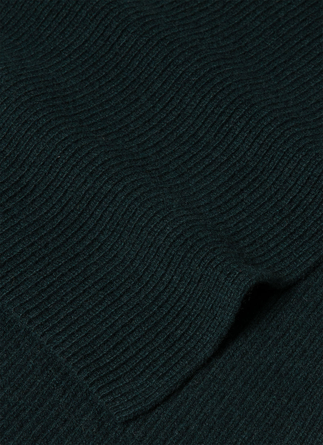 Cashmere Ribbed Scarf in Dark Green