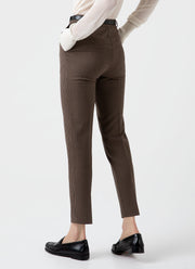 Women's Edie Campbell Tapered Trouser in Black/Tan Check