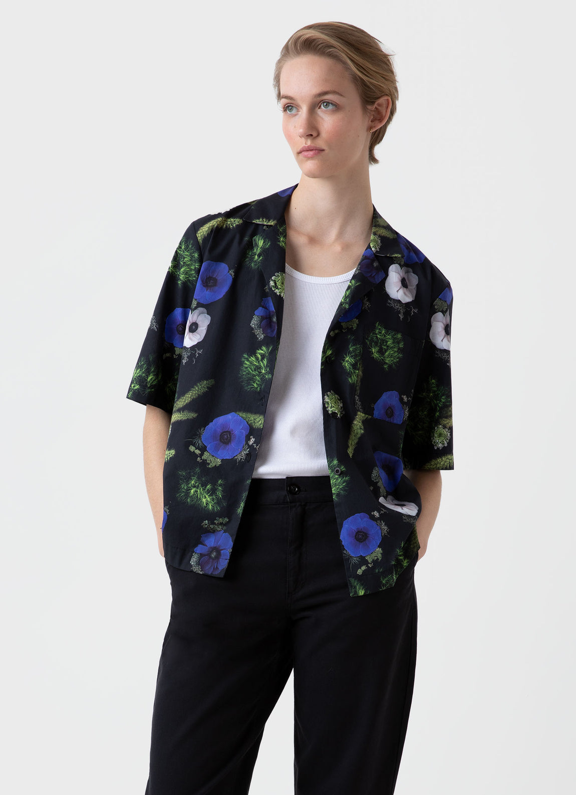 Women's Charlotte Gosch Camp Collar Shirt in Sea Moss