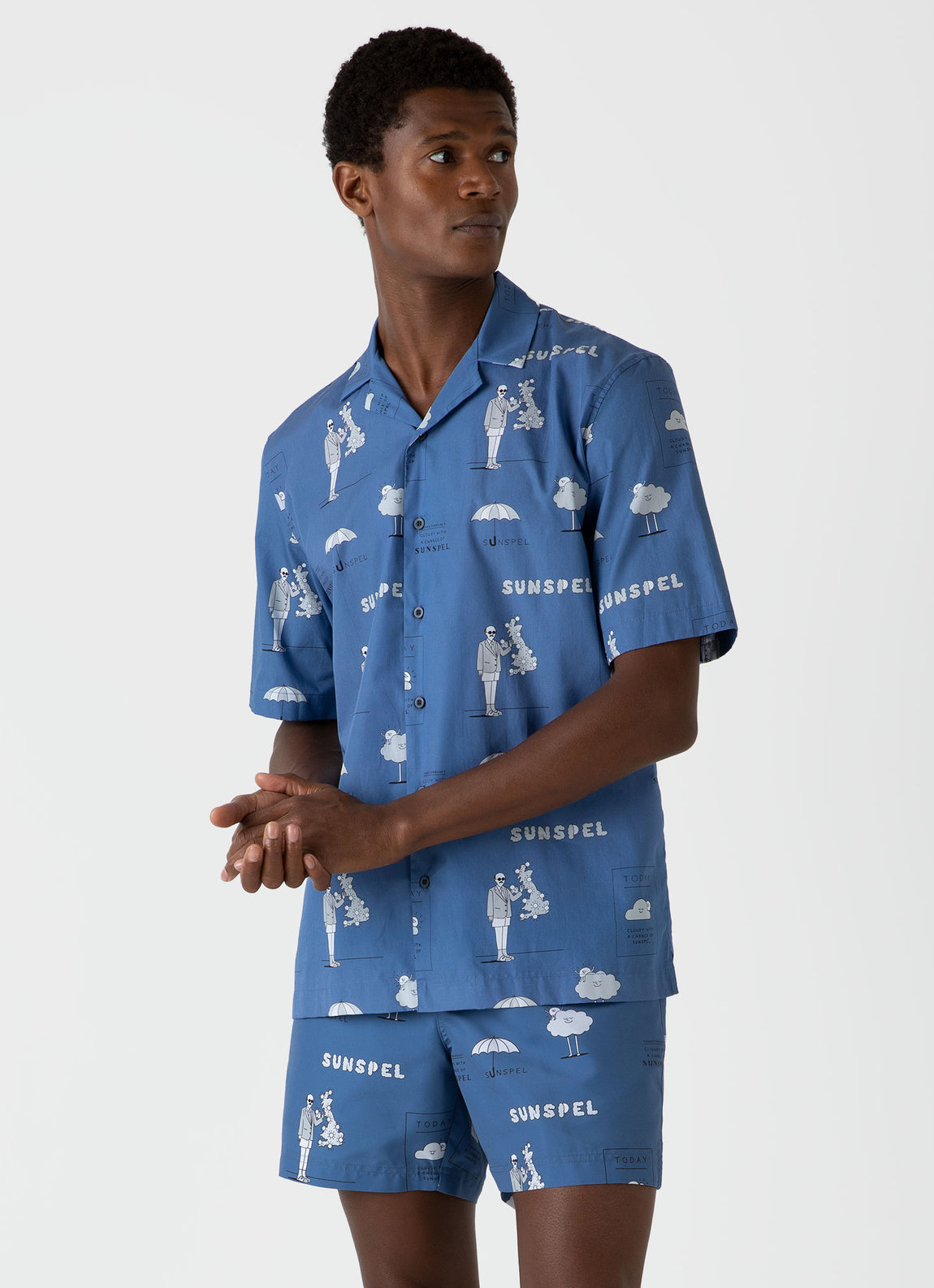 Men's Matt Blease Camp Collar Shirt in Today's Forecast Print
