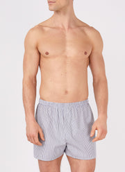 Men's Classic Boxer Shorts in Navy/White Stripe