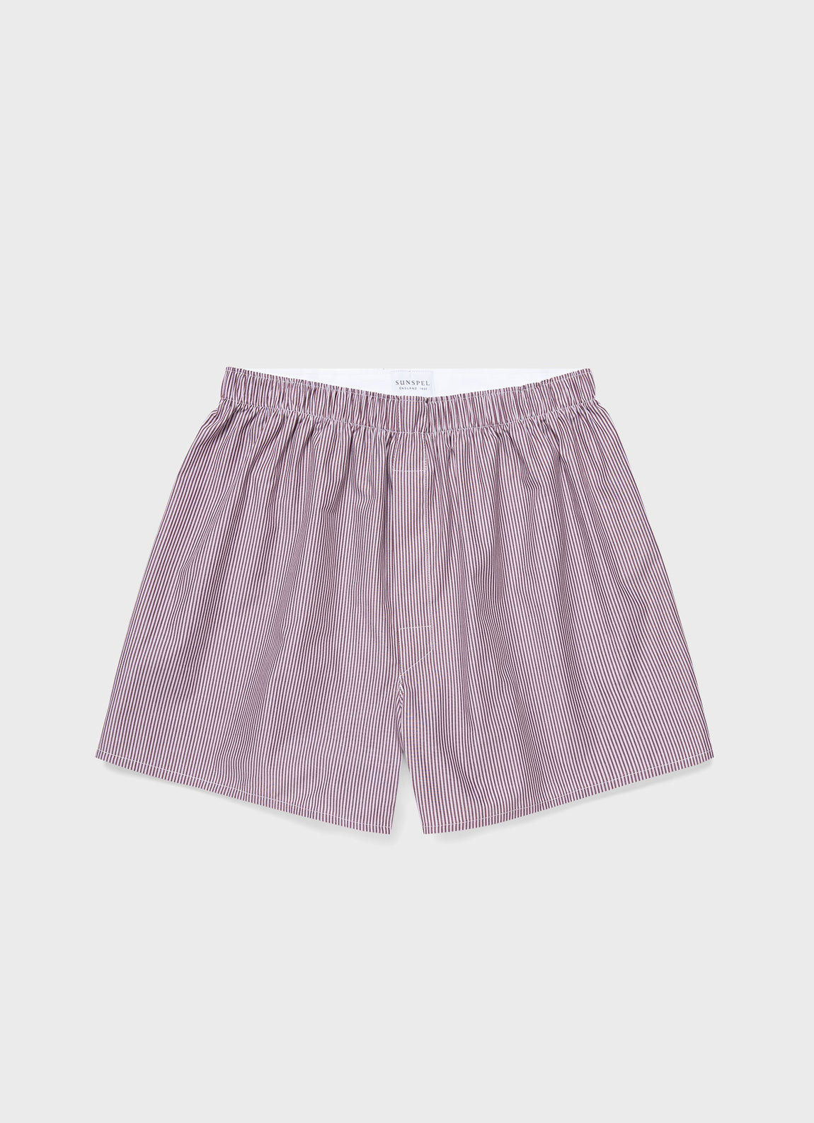 Men's Classic Boxer Shorts in Port/White Stripe