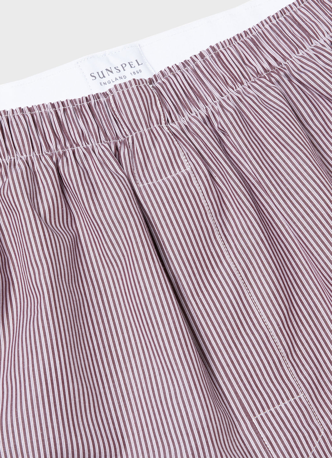 Men's Classic Boxer Shorts in Port/White Stripe