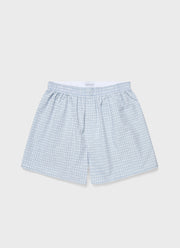 Men's Classic Print Boxer Shorts in Light Blue/White Leaf Print