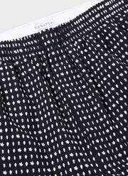 Men's Classic Print Boxer Shorts in Navy/White Leaf Print