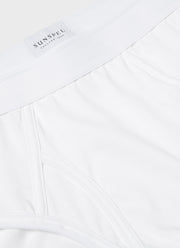 Men's Superfine Cotton Briefs in White in White