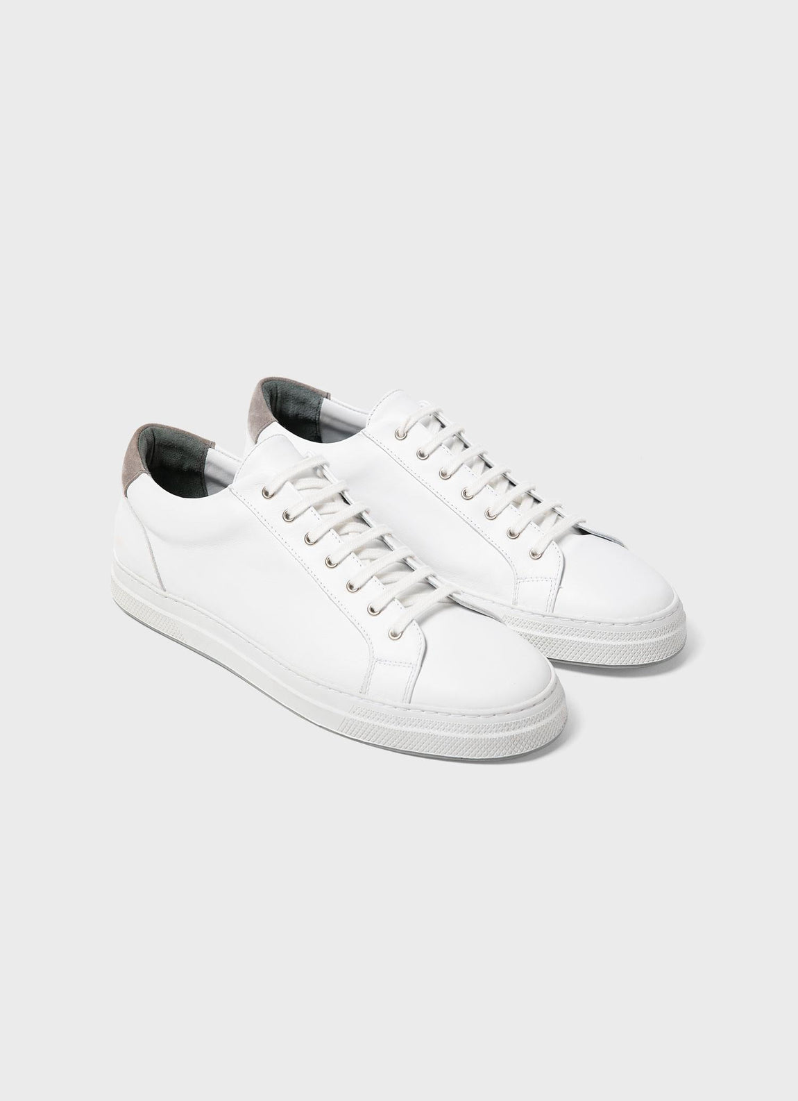 Men's Leather Tennis Shoes in White