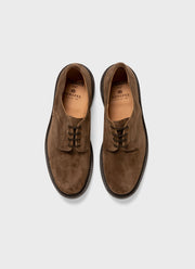 Men's Sunspel and Trickers Suede Derby Shoe in Light Brown
