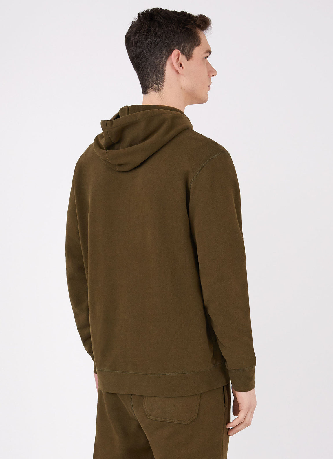 Men's Loopback Hoodie in Dark Moss