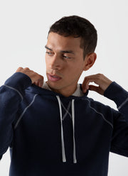 Men's Fleeceback Hoodie in Navy Melange