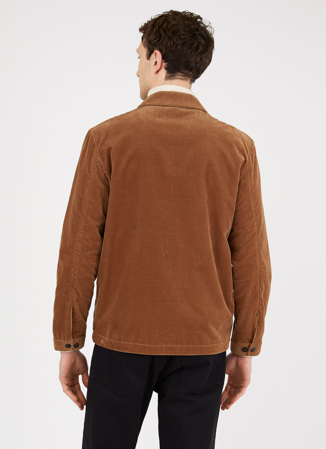Men's Corduroy Harrington Jacket in Dark Camel