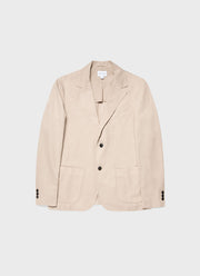 Men's Cotton Linen Unstructured Blazer in Light Sand