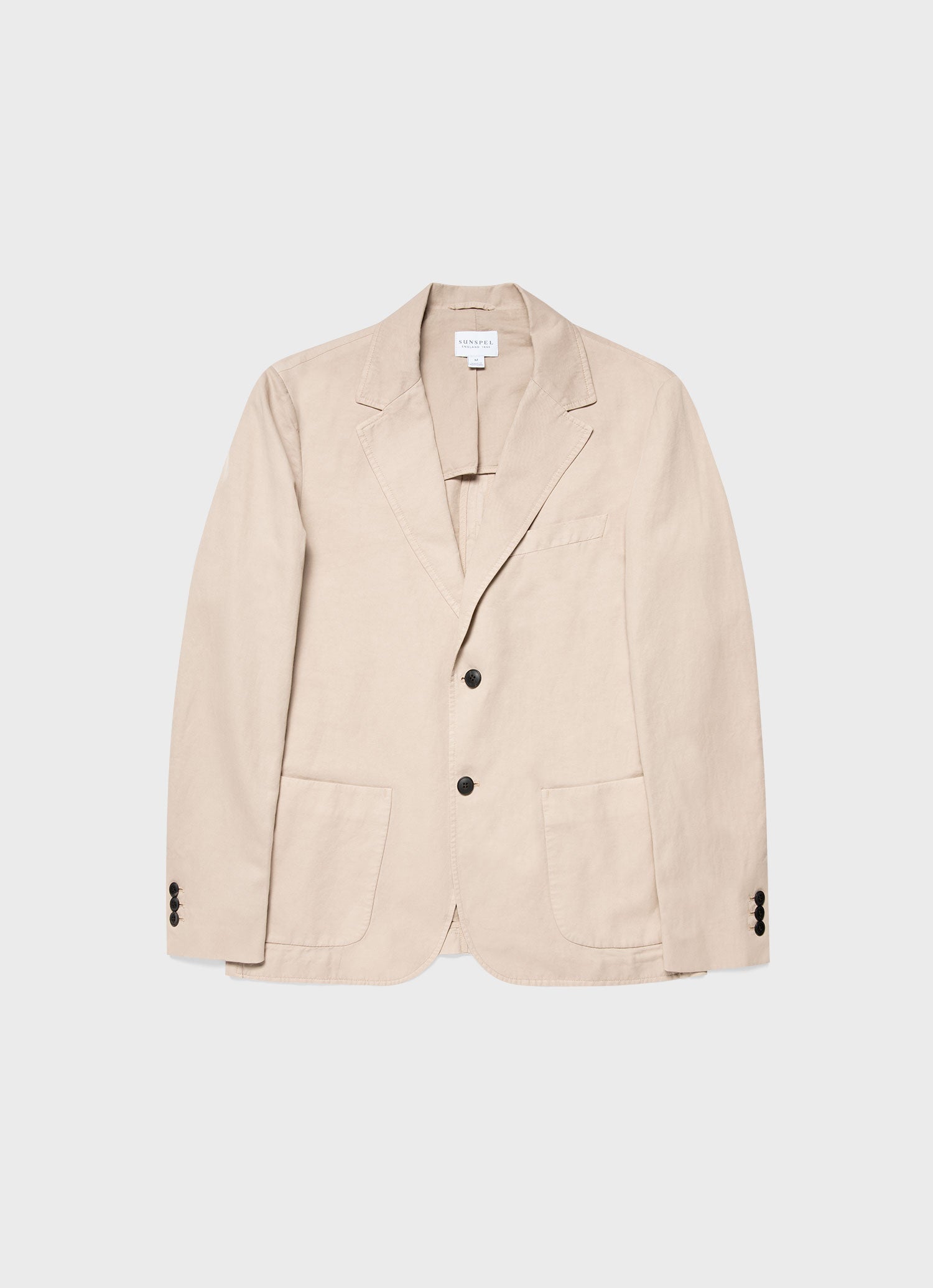 Men's Cotton Linen Unstructured Blazer in Light Sand