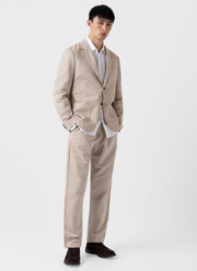 Men's Cotton Linen Unstructured Blazer in Light Sand