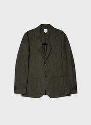 Men's Linen Blazer in Hunter Green