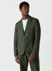 Men's Linen Blazer in Hunter Green