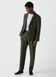 Men's Linen Blazer in Hunter Green