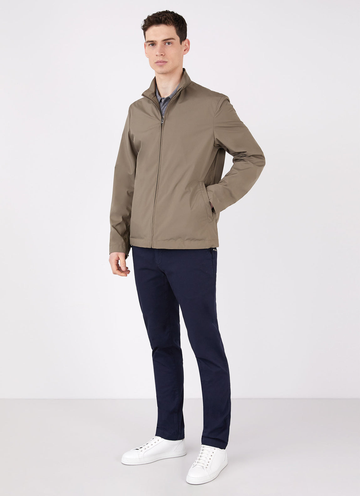 Men's Technical Jacket in Dark Stone