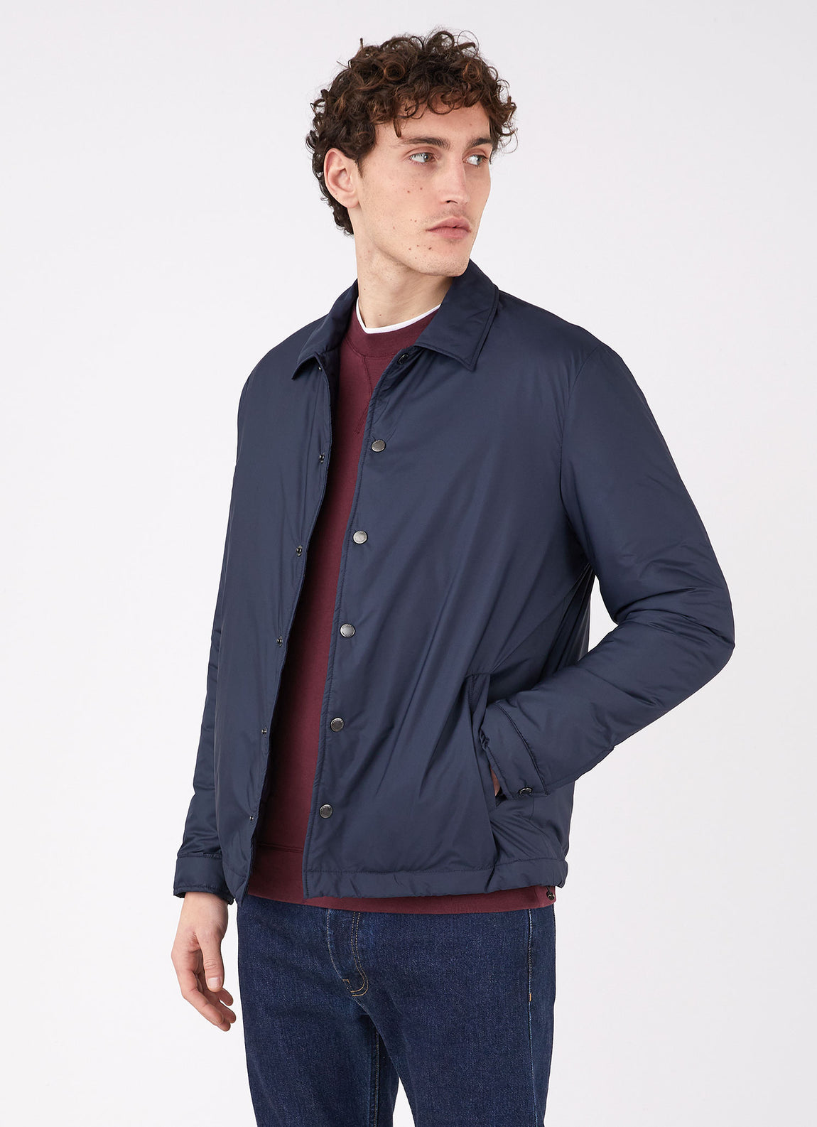 Men's Insulated Coach Jacket in Navy