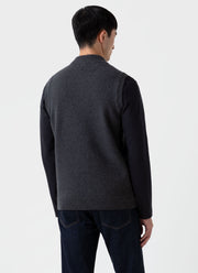 Men's Knitted Gilet in Charcoal Melange