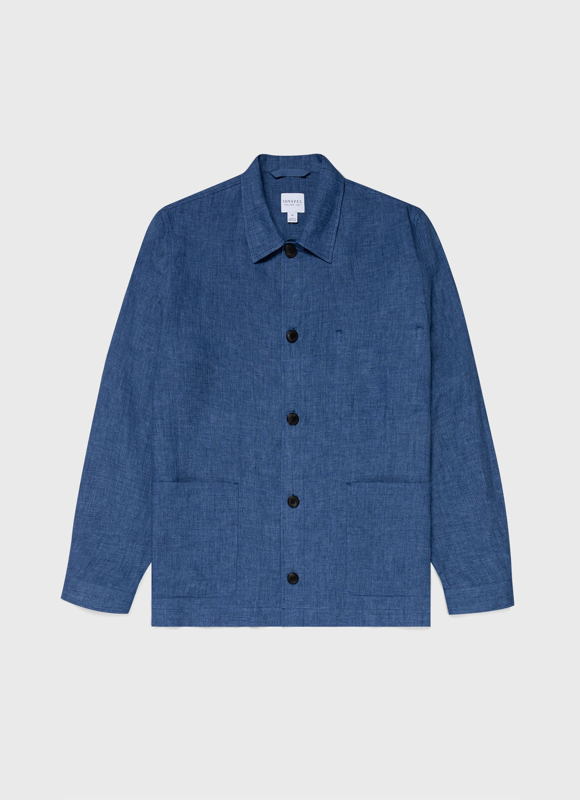 Men's Linen Twin Pocket Jacket in Blue Melange