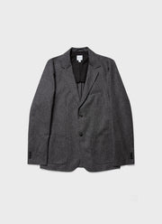 Men's Donegal Wool Blazer in Mid Grey Melange