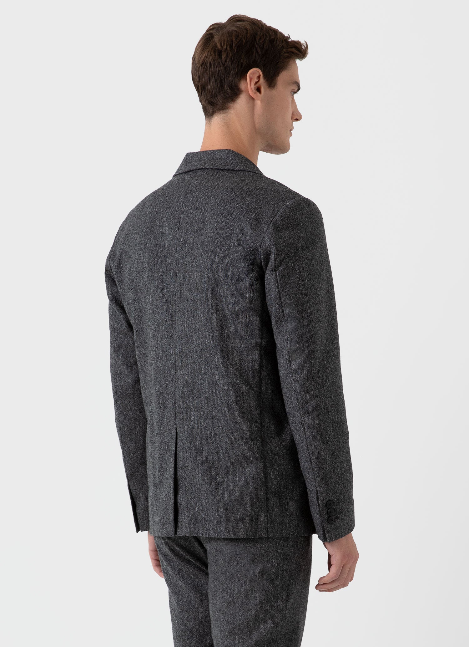 Men's Donegal Wool Blazer in Mid Grey Melange